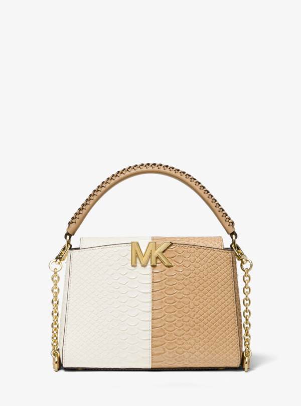 Damske Prenosná Taška Michael Kors Karlie Small Two-Tone Snake Embossed Leather Viacfarebný - Kabelky Michael Kors Slevy | EIXDK-2359